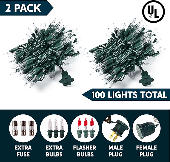 Joiedomi Clear Christmas String Lights Indoor, 200 Mini Warm White Fairy Light - Image 2