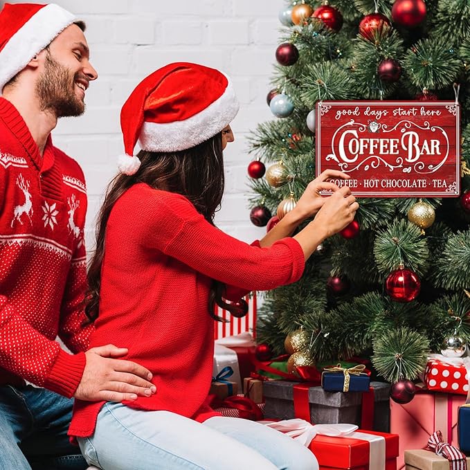 Vintage Christmas Coffee Bar Tin Sign - Image 6