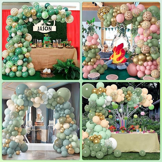 Amandir 153pcs Sage Green Balloon Garland Arch Kit, Different Sizes 18 12 10 5 - Image 6