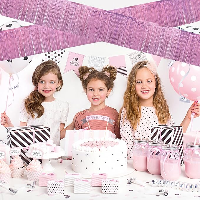 Laser Pink Birthday Decorations Tinsel Garland Parade Float Decorations - Image 3