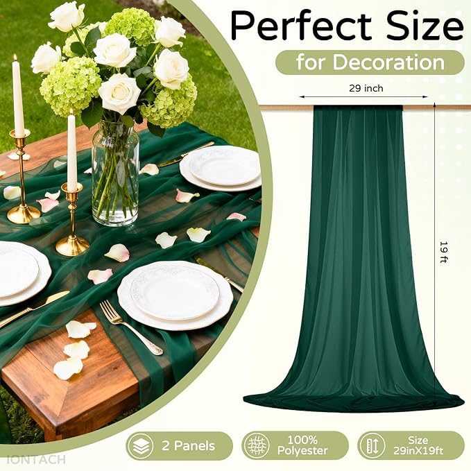 Wedding Arch Draping Fabric 29" x 19Ft Sheer Drapes - Image 2