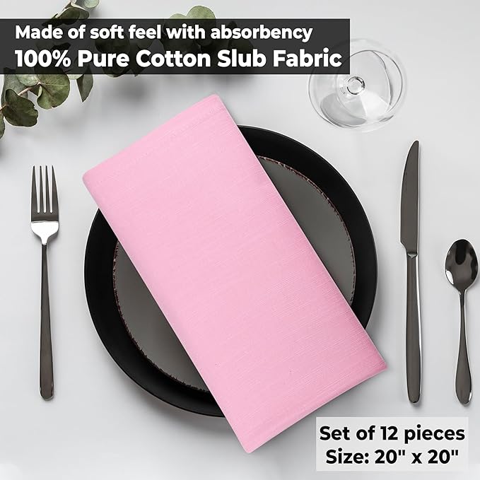 Urban Villa Easter Cloth Napkins 100% Cotton Slub Absorbent Dinner Napkins - Image 5