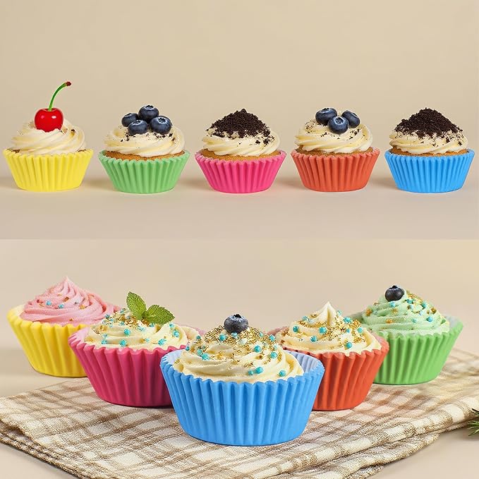 2 inch 1000-Count Mini Cupcake Liners Bright Colorful Muffin Baking Cups - Image 5