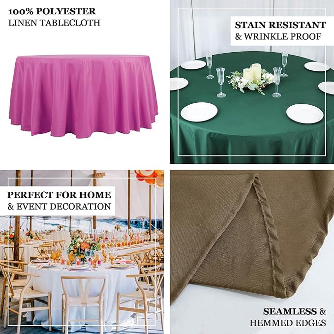 Efavormart Round Tablecloth, 132 Inch Stain & Wrinkle Resistant Washable Table - Image 4