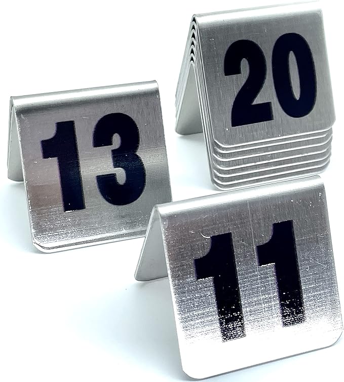 10 Pcs Metal Place Cards Stackable Tent Style Table Numbers，Place Card Holders by TRUEWON