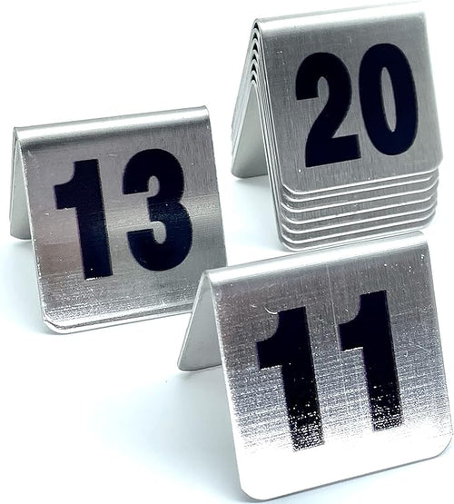 10 Pcs Metal Place Cards Stackable Tent Style Table Numbers，Place Card Holders by TRUEWON