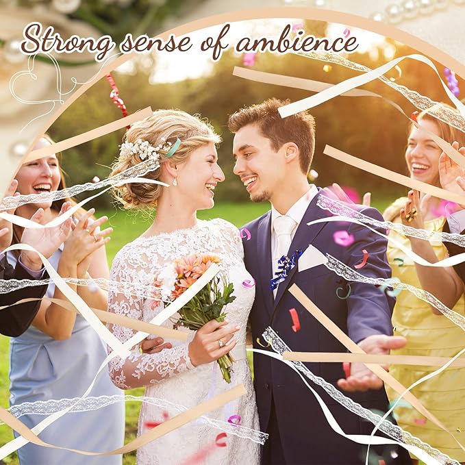 Taiyin 150 Pcs Lace Ribbon Stick Wands Wedding Wand Streamers - Image 5