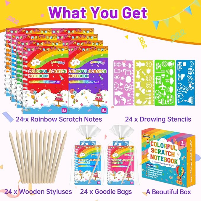 Party Favors for Kids: 24 Pack Scratch Art Notebooks - Image 4