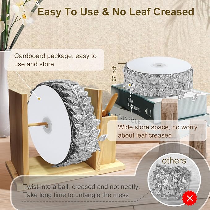 Naidiler Leaf Ribbon, Artificial Vines Leaves String Trim Ribbon Wild Jungle - Image 5