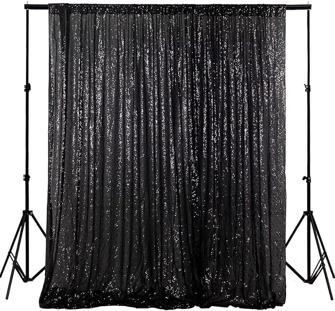 ShinyBeauty Black Sequin Backdrop by ShinyBeauty