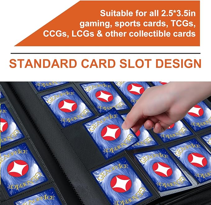 1000+ Pockets Trading Card binder, GEAoffice PU Cover Card Collection Binder - Image 4