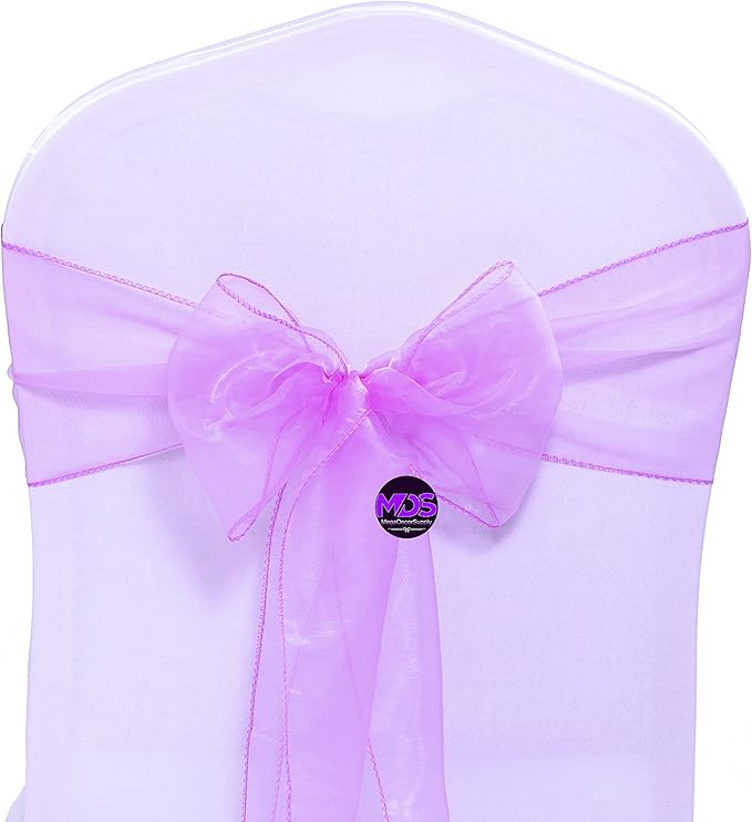 MDS Pack of 200 PCS Organza Chair Sashes Wider Dining Chair Bows Ribbon Tie Back - Image 2