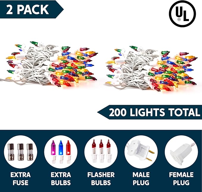 Joiedomi Christmas String Lights Indoor, 200 Mini Multicolor Light - Image 2