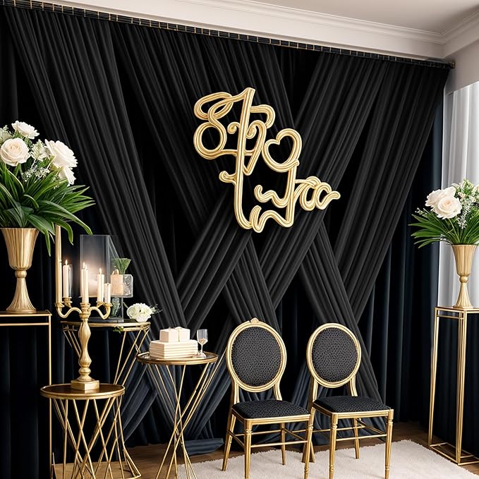20x12ft Wrinkle Free Black Backdrop Curtain - Image 7