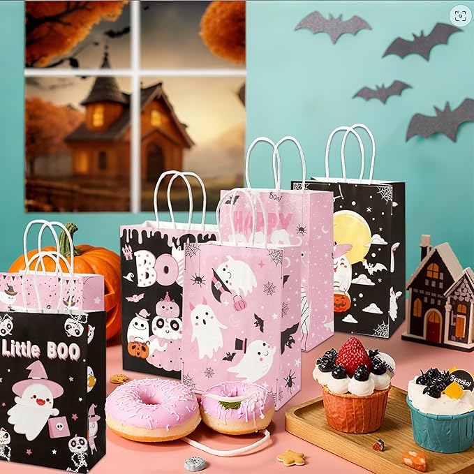 24 Pcs Halloween Paper Gift Bags, 6 Styles Halloween Goodie Bags - Image 7