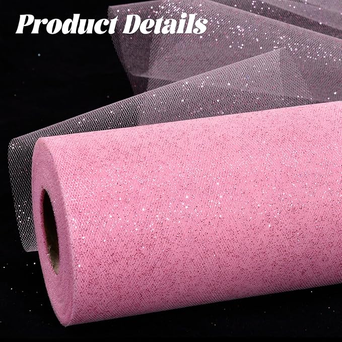Glitter Tulle Rolls 6” by 50 Yards Sparkle Tulles Fabric Ribbon Sequin Tulle - Image 5