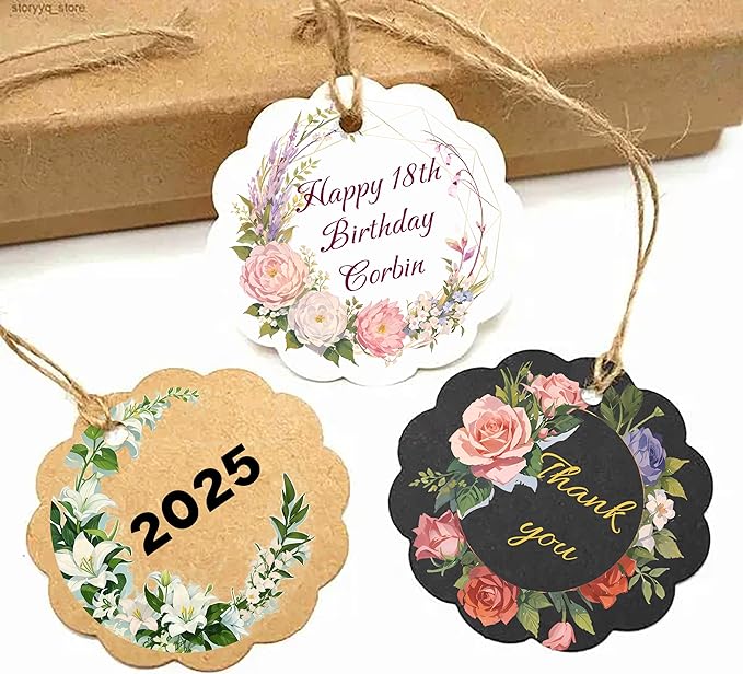 Personalized Gift Tags with String Custom Hang Tags with Your Logo/Text Small - Image 3