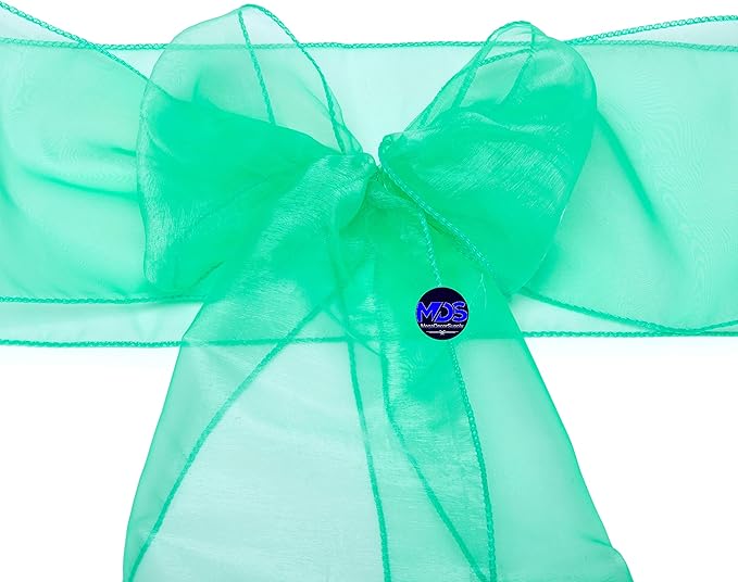 MDS Pack of 150 PCS Organza Chair Sashes Wider Dining Chair Bows Ribbon Tie Back - Image 4