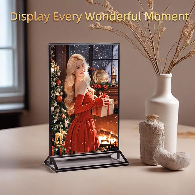4x6 Picture Frames Acrylic Sign Holder 6 Pack Menu Stands, Double-sided Picture - Image 3