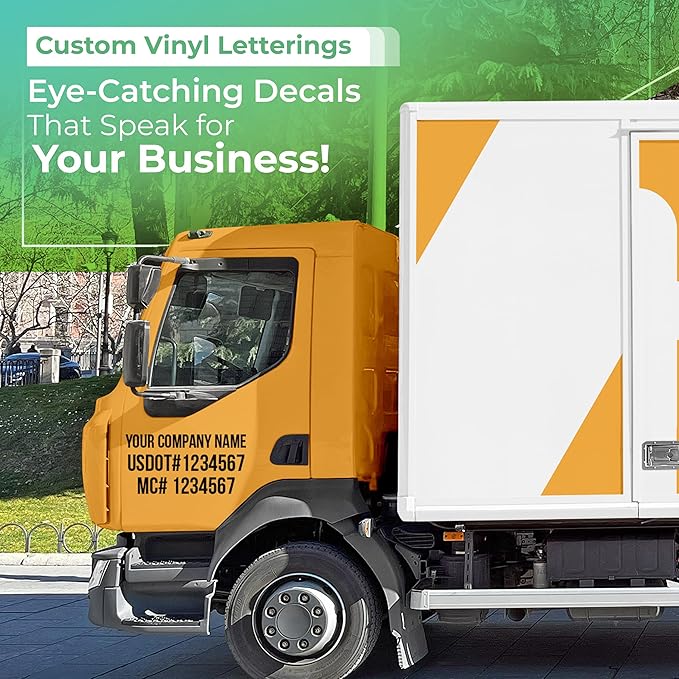 Custom USDOT Truck Decal, Company Name & Registration Stickers, Vinyl Lettering - Image 2