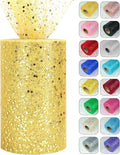 Glitter Tulle Rolls, 6” by 50 Yards Sparkling Tulle Spool Ribbon Sequin Tulle by Miegecha