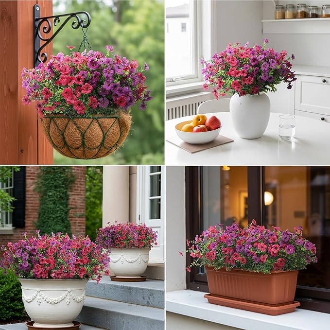 Artificial Flowers for Outdoors 12 Bundles, UV Resistant Colorful Fake Silk - Image 5