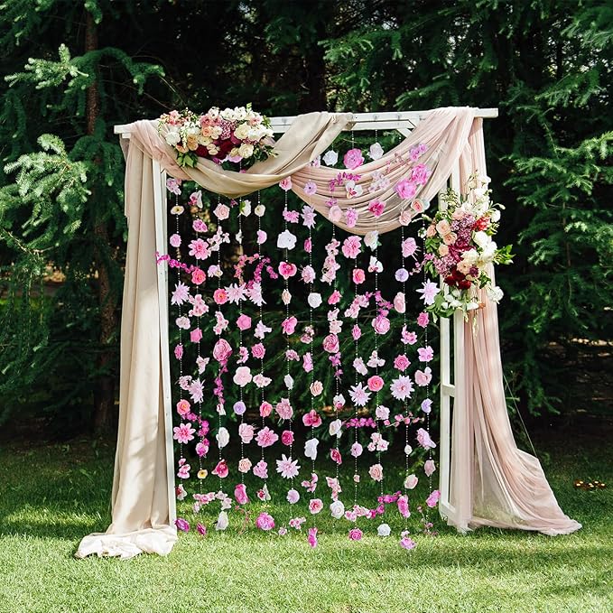 Flower Garlands 12pcs 82.6ft Artificial Hanging Flowers Faux Floral Vines - Image 4