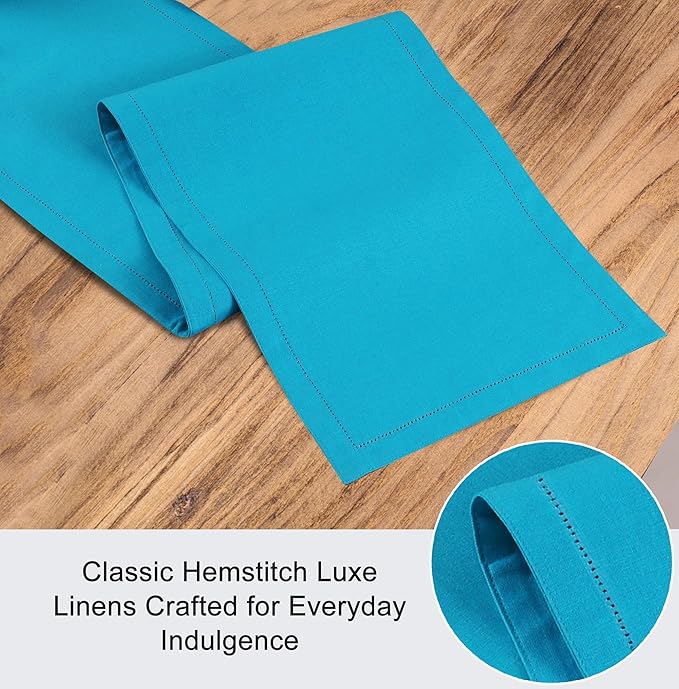 Ruvanti Linen Table Runner 90 Inches, Classic Hemstitch, Non-Slipping, Stain - Image 4