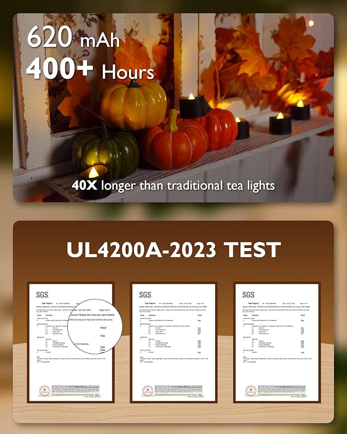 Homemory 12pcs Black Remote Timer LED Tea Lights Candles, 400+Hours Flickering - Image 4