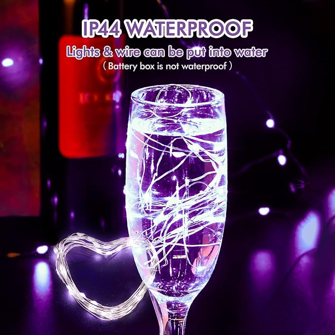 12 Pack Fairy Lights Battery Operated String Lights，7FT 20LED Waterproof Silver - Image 3