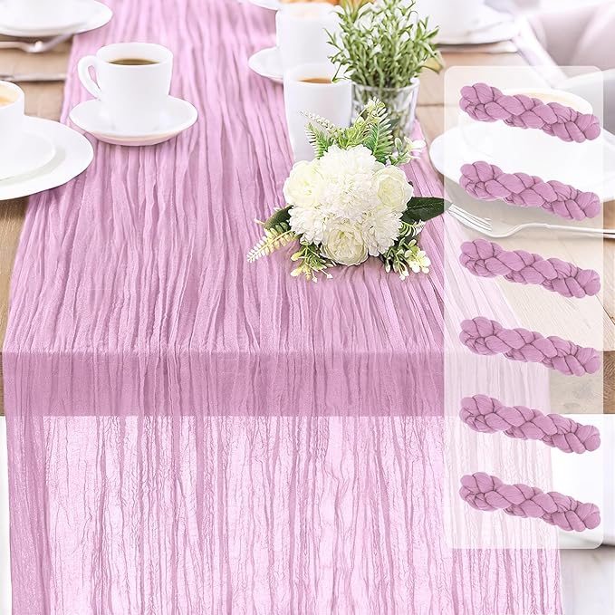 6-Pack Pink Cheesecloth Table Runners – 10FT Boho Rustic Gauze Fabric Cheese by Unknown