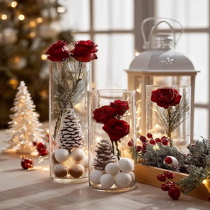 12pcs Clear Cylinder Vases for Centerpieces, Glass Flower Vases for Wedding - Image 4