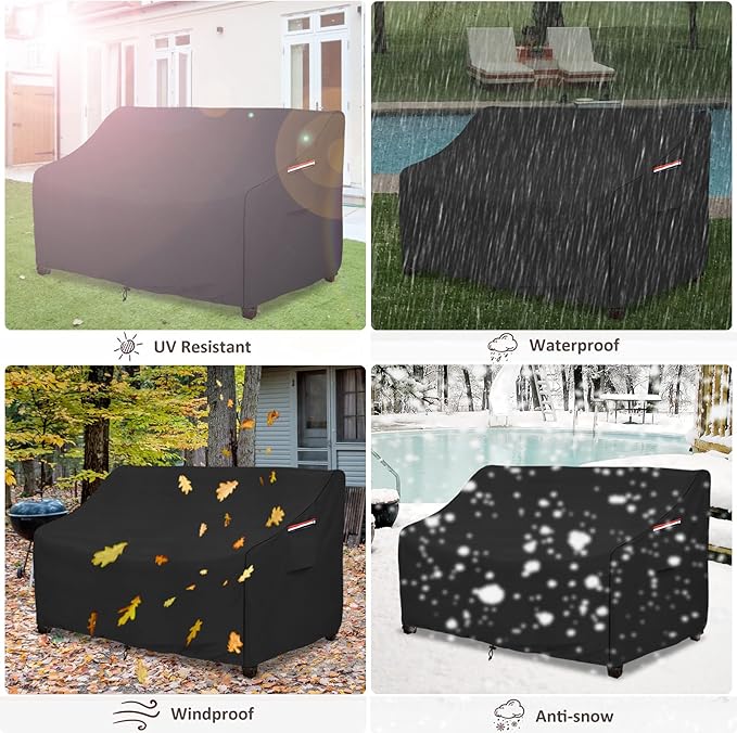 okcool Heavy Duty Patio Sofa Cover, 100% Waterproof 2-Seater Outdoor Sofa Cover - Image 7