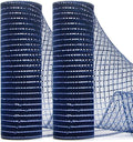 Ribbli 2 Rolls Navy Blue Mesh Ribbon, 10 inch x 30 feet Each Roll, Metallic Navy by Ribbli