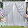 20x10 ft Wrinkle Free Silver Sequin Backdrop Curtain by ENJOYYOURPARTY