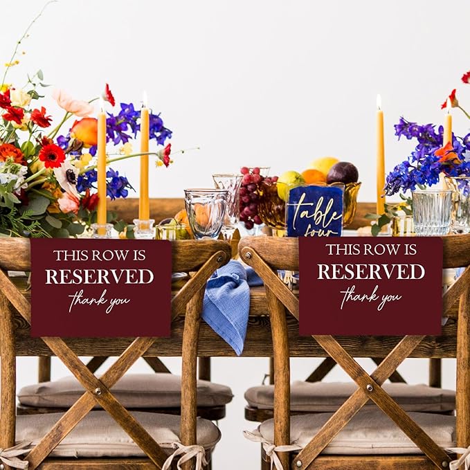 Reserved Seating Chair Signs, This Row Is Reserved Pew Cloths Seating - Image 6