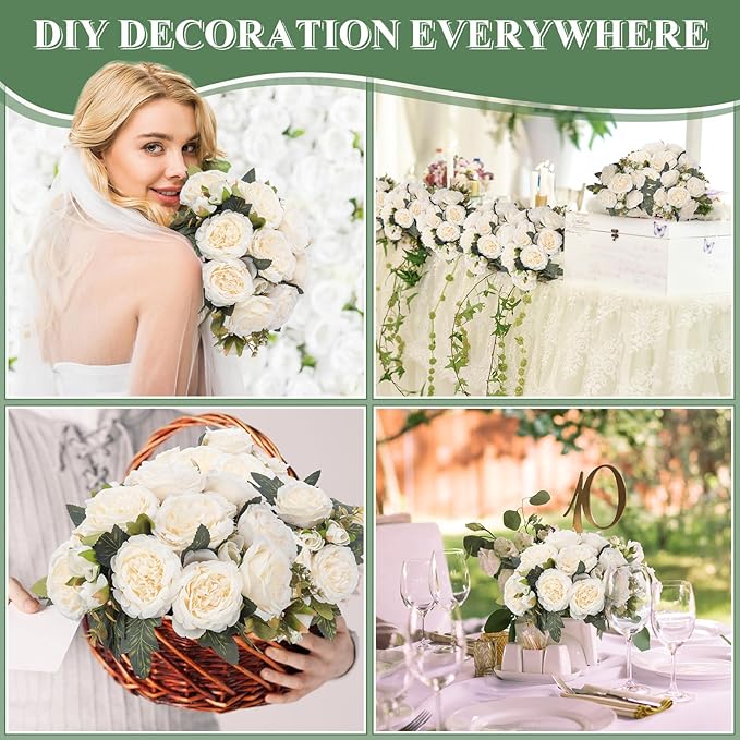 8 Bundles Artificial Peonies Flowers Boho Faux Flowers Arrangements Artificial - Image 4