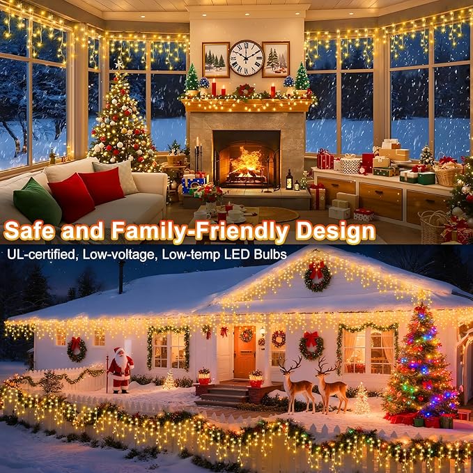 KNONEW 99ft 1216 LED Christmas Lights Outdoor Decorations - Image 4