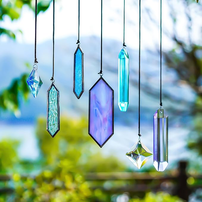 7 Pack Stained Glass Icicle Ornaments - Image 8