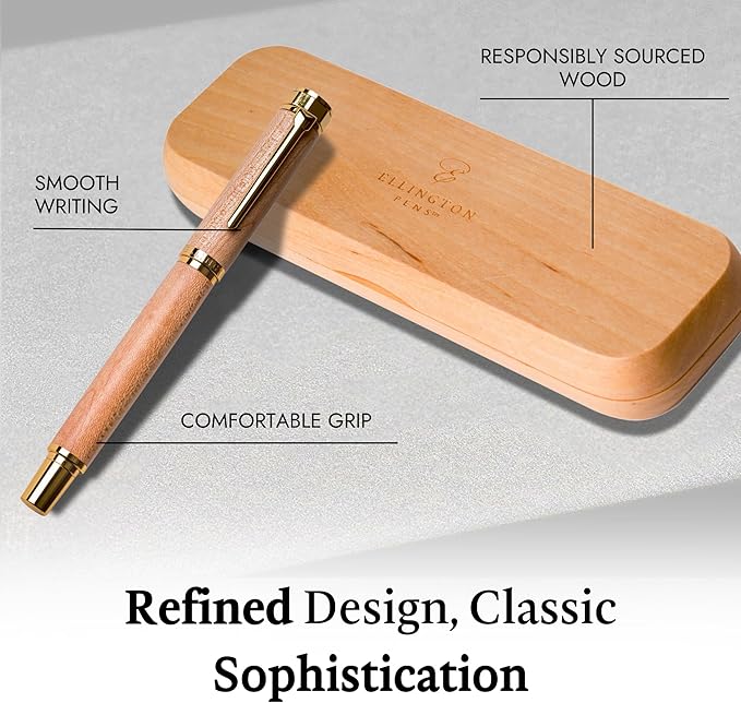 Ellington Pens Elegant Wood Fountain Pen Set – Includes Wooden Pen Box - Image 6