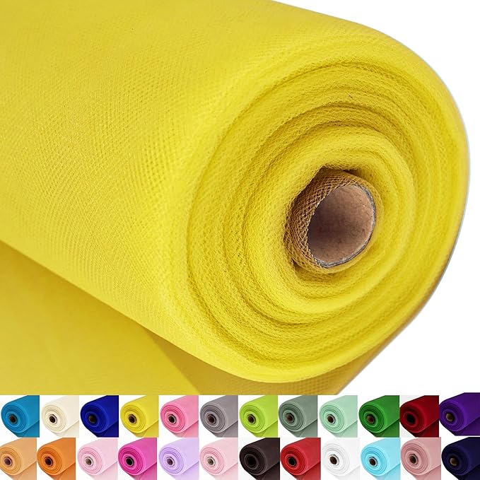 Yellow Tulle Fabric Roll Spool Bolt Large Tulle Wedding Party Decoration by AblemeDeco