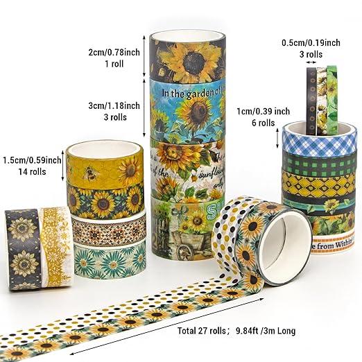 27 Rolls Washi Tape Set - Image 3