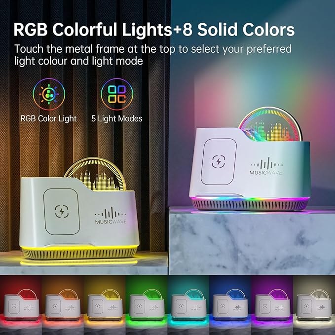 Night Lights Bluetooth Speaker, 15W Wireless Charger - Image 6