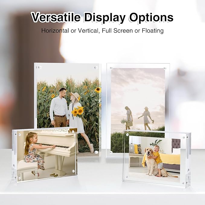 HOUSE DAY Acrylic Picture Frames 8x10, 6 Pack Magnetic 8x10 Picture Frame - Image 5