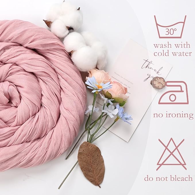 12 Pack Dusty Pink Cheesecloth Table Runner 10ft Boho Gauze Fabric Cheese Cloth - Image 4
