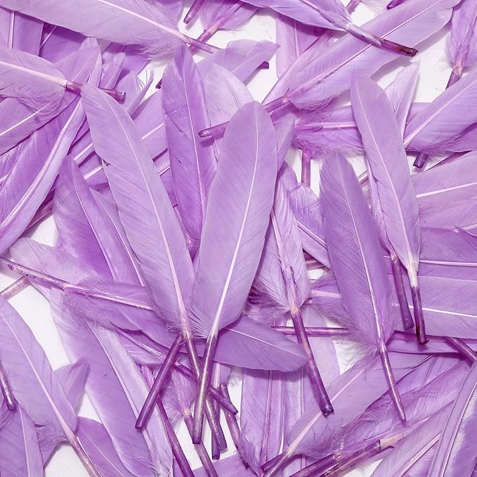 FeelfunFeather 120pcs Light Purple Goose Cochettes Feather Natural Bulk 4-6 - Image 5