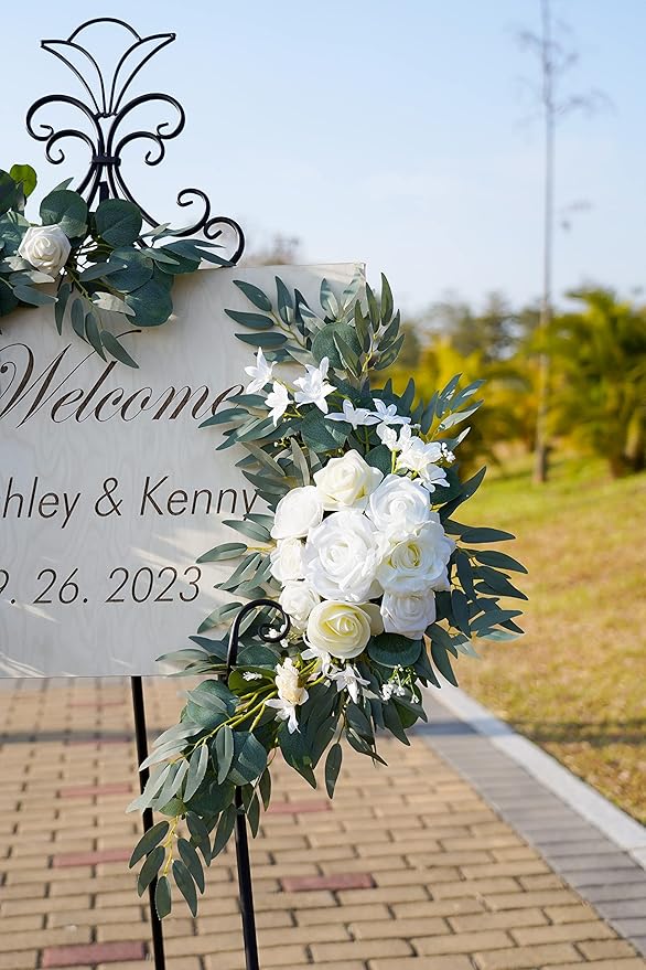 ponatia Wedding Arch Flowers, Artificial White Wedding Flowers - Image 5
