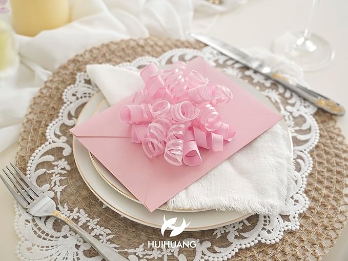 HUIHUANG Pink Gift Bows Self-Adhesive Curly Ribbon Bow 5 inch x 8 Counts Light - Image 8