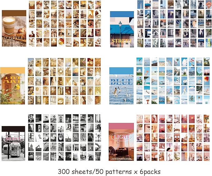6 Sets 300 Pcs Washi Stickers Book - Image 2