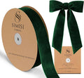 Dark Green Velvet Ribbon 1.5'' 25 Yards by SIMISIRIBBON